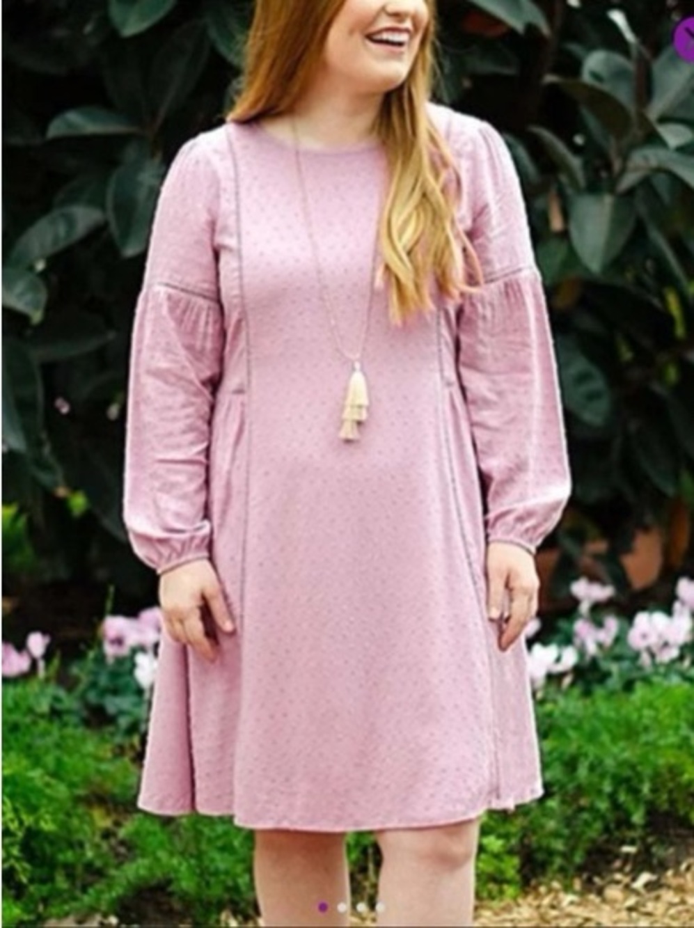 New Matilda Jane Turn on the Charm Dress Large Lavender Dotted Swiss Womens Clot